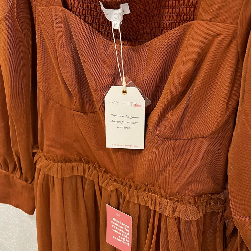 Ivy City Co. Rust Florence Medium Midi Dress - Picture 6 of 12